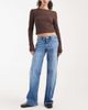 ONLY ONLY Judy low rise wide leg jeans in mid blue - 1
