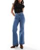 ONLY ONLY Juicy high rise wide leg jeans with stud in light wash-Blue - 1