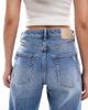 ONLY ONLY Juicy high waist wide leg raw hem distressed jeans in mid blue denim - 4