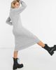 ONLY Only knit midi sweater dress with roll neck in gray-Grey - 2