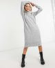 ONLY Only knit midi sweater dress with roll neck in gray-Grey - 4