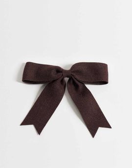 ONLY ONLY knitted bow hair clip in brown-RED