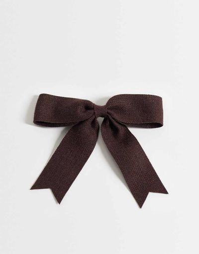 ONLY ONLY knitted bow hair clip in brown-RED