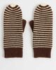 ONLY ONLY knitted mittens in brown & yellow stripe - 1