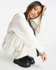 ONLY Only knitted v neck maxi dress in cream-White - 3