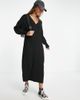 ONLY ONLY knitted v neck midaxi dress in black - 1