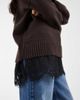 ONLY ONLY lace details knit sweater in brown - 3
