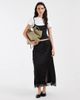 ONLY ONLY lace trim split maxi skirt in black - 1