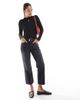 ONLY Only lettuce edge high neck ribbed top in black - 4