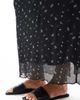 ONLY ONLY lettuce edge maxi skirt in black ditsy print - 3