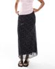 ONLY ONLY lettuce edge maxi skirt in black ditsy print - 4