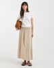 ONLY ONLY linen blend ruched waist midaxi skirt in stone-Neutral - 2