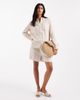 ONLY ONLY linen rich oversized shirt in beige - part of a set-Neutral - 1