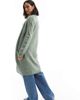 ONLY ONLY longline open cardigan in green - 4