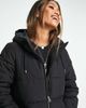 ONLY Only longline padded hooded coat in black - 3