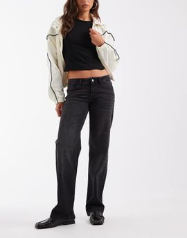 ONLY ONLY Maddie low waist baggies jeans in washed black-Blue