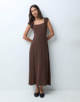ONLY ONLY maxi dress with linen in brown