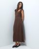 ONLY ONLY maxi dress with linen in brown - 3