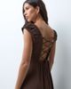 ONLY ONLY maxi dress with linen in brown - 4