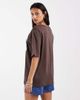 ONLY ONLY Milan graphic print oversized T-shirt in brown - 4
