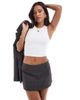 ONLY ONLY mini skort in charcoal pinstripe - part of a set-Gray - 1