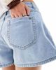 ONLY ONLY mini wrap skort in light wash blue - 2