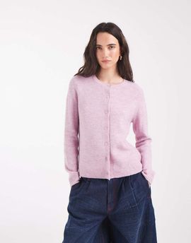 ONLY ONLY o-neck knit cardigan in rose pink