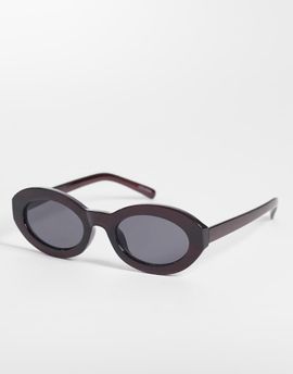 ONLY ONLY oval sunglasses in burgundy-Red