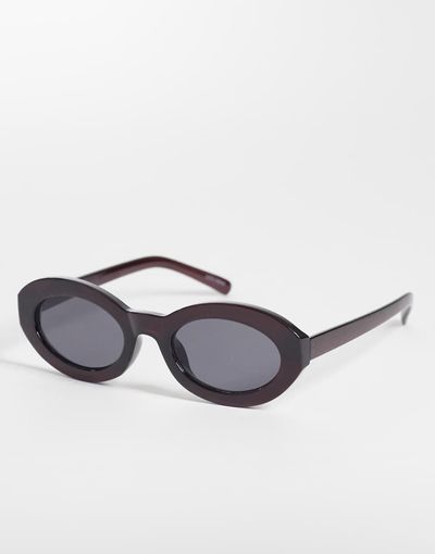 ONLY ONLY oval sunglasses in burgundy-Red