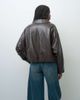 ONLY ONLY oversized faux leather bomber jacket in chocolate brown - 2