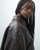 ONLY ONLY oversized faux leather bomber jacket in chocolate brown - 4
