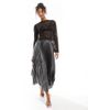 ONLY ONLY pleated maxi skirt in gray metallic - 1