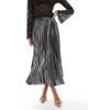 ONLY ONLY pleated maxi skirt in gray metallic - 2