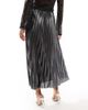 ONLY ONLY pleated maxi skirt in gray metallic - 3