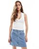 ONLY ONLY pocket detail denim mini skirt in light blue wash - 4