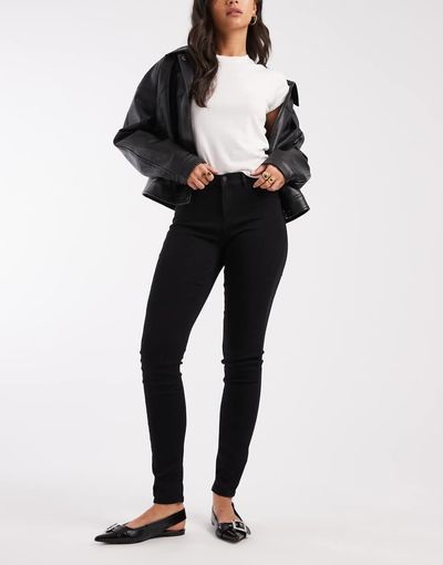 ONLY Only Rain mid rise skinny jeans in black