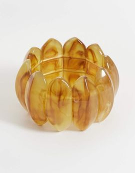 ONLY ONLY resin bangle in gold tones-Brown