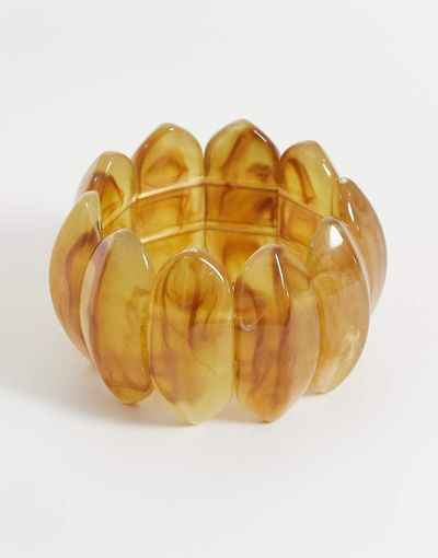 ONLY ONLY resin bangle in gold tones-Brown