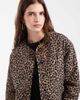 ONLY ONLY reversible borg jacket in black and leopard - 2