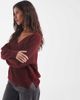 ONLY ONLY reversible knitted sweater in burgundy-Red - 4