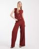 ONLY ONLY rib knit wide leg pants in burnt rust - part of a set-Red - 1