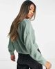 ONLY Only ribbed knit button down cardigan in green - 2