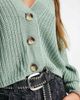 ONLY Only ribbed knit button down cardigan in green - 3