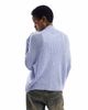 ONLY Only ribbed knit button down cardigan in pale blue - 3