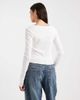 ONLY ONLY ribbed knit cardigan with lettuce edge in white - 4