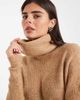 ONLY Only roll neck knitted mini sweater dress in beige-Neutral - 3