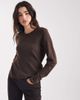 ONLY ONLY round neck knit top in chocolate brown - 1