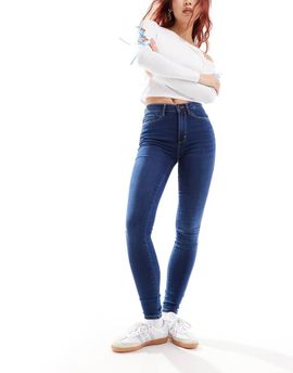 ONLY Only Royal high waisted skinny jeans in mid blue