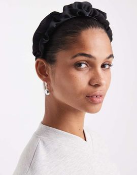 ONLY ONLY satin frill headband in black