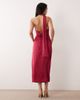 ONLY ONLY scarf detail one shoulder midaxi dress in dark pink - 3